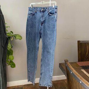 BOOHOO Petite Basic High Waist Split Hem Jean